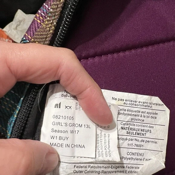 Dakine‎ GirlsTurquoise Purple Green Grom 13L Girls Backpack - Picture 9 of 14